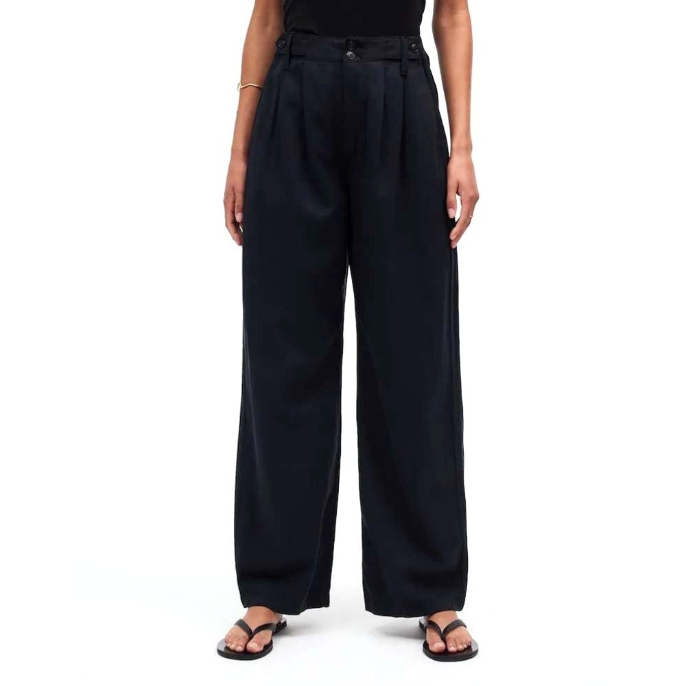 Madewell The Harlow Wide-Leg Pant BK5229 Black High Rise Wide Leg Pants Size 6